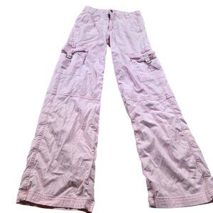 American Eagle Jeans Womens 000 Pink Super High Rise Baggy Wide Leg Cargo Pants